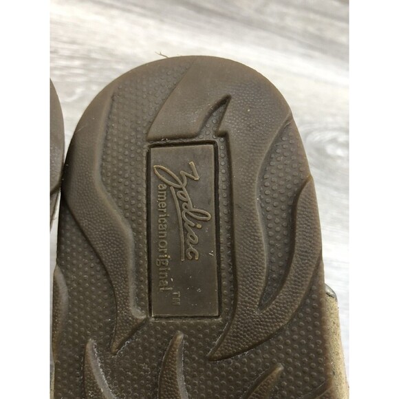 Zodiac Apache Women's Khaki Leather Slip On Adjustable Thong Sandals Size US 9M - Picture 6 of 8